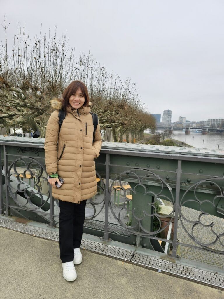 Standing among the love locks on the Eiserner Steg bridge, Frankfurt