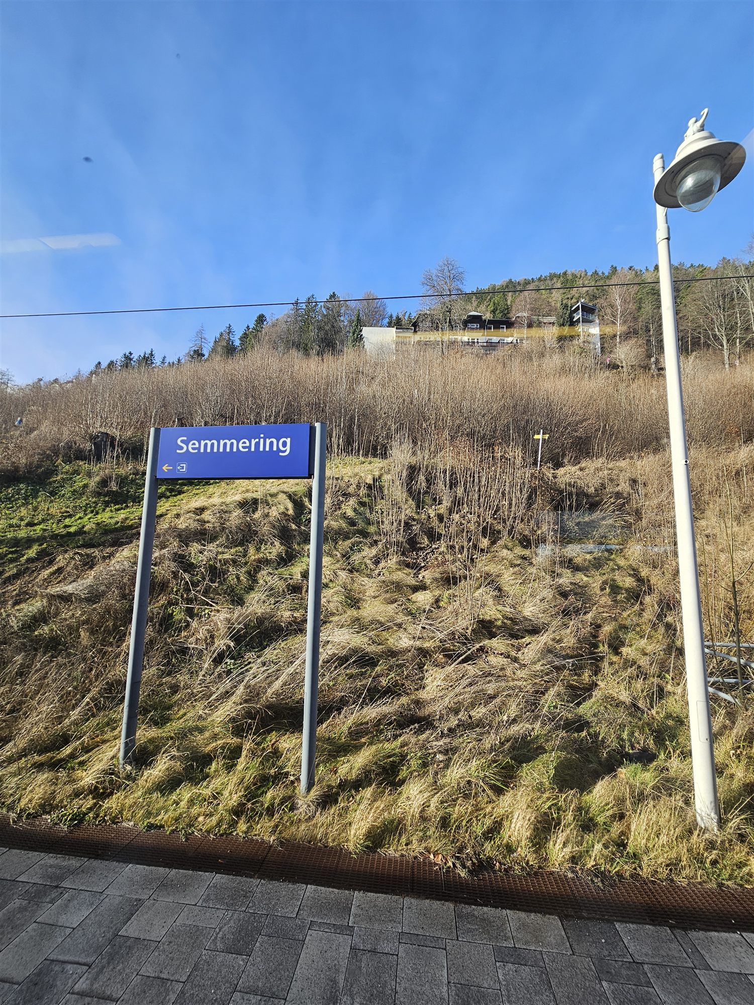 Semmering railway station sign on the Vienna to Graz line