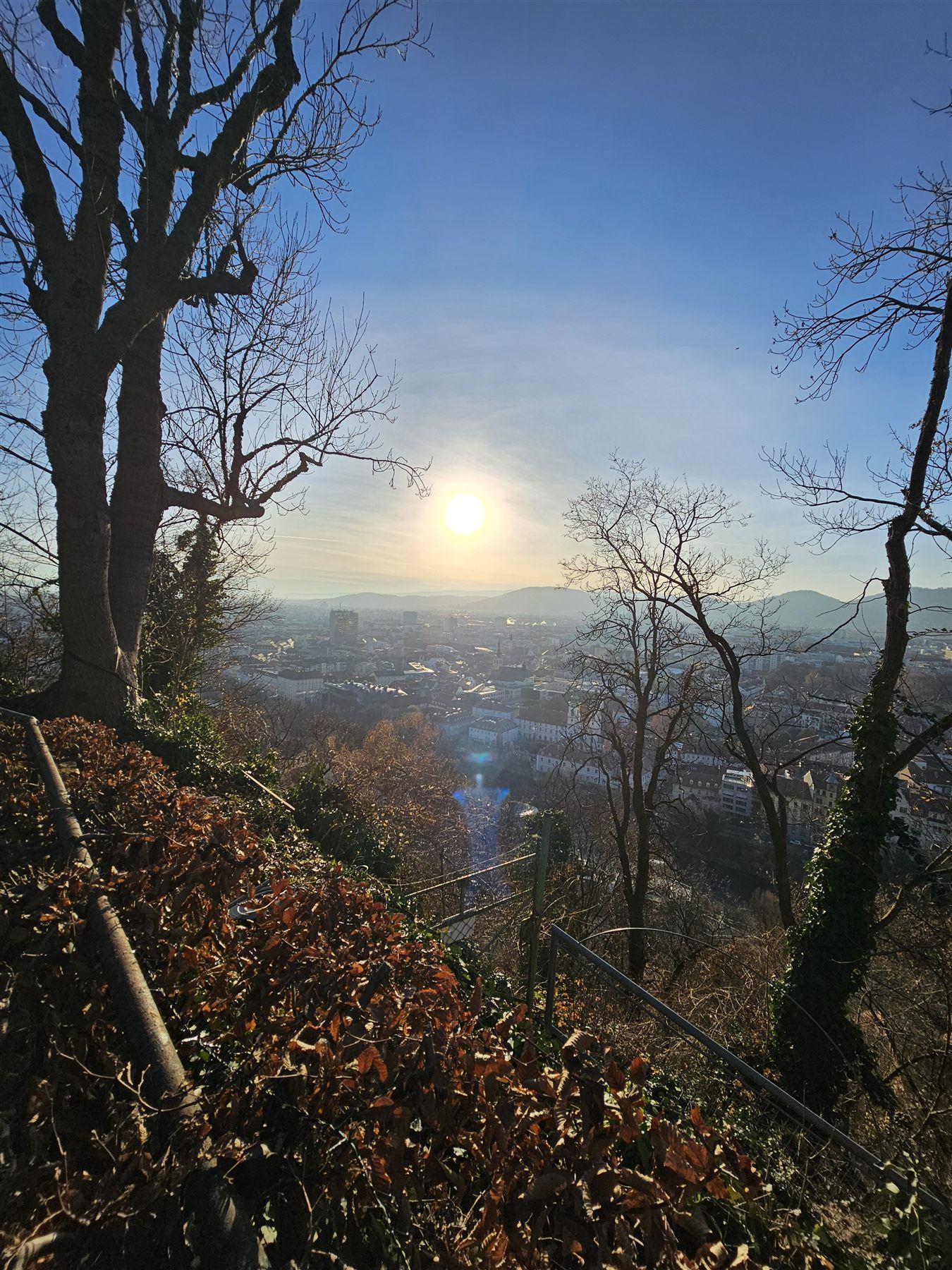 Golden hour panorama over Graz from Schlossberg