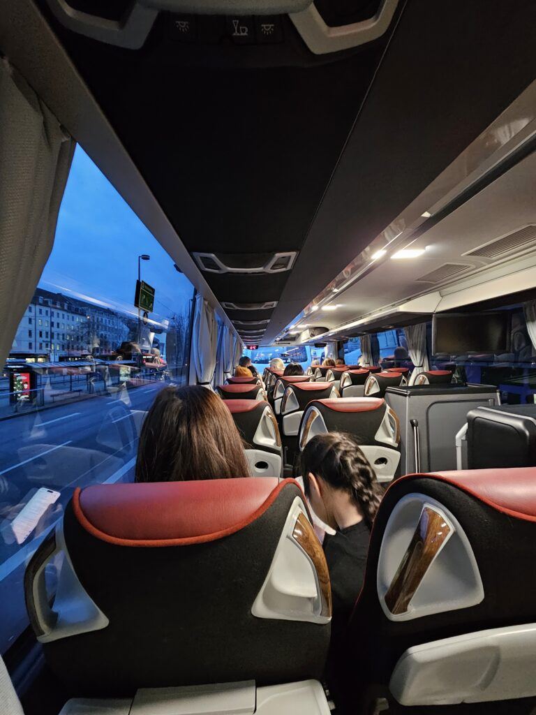 On the coach, heading toward Harburg Castle