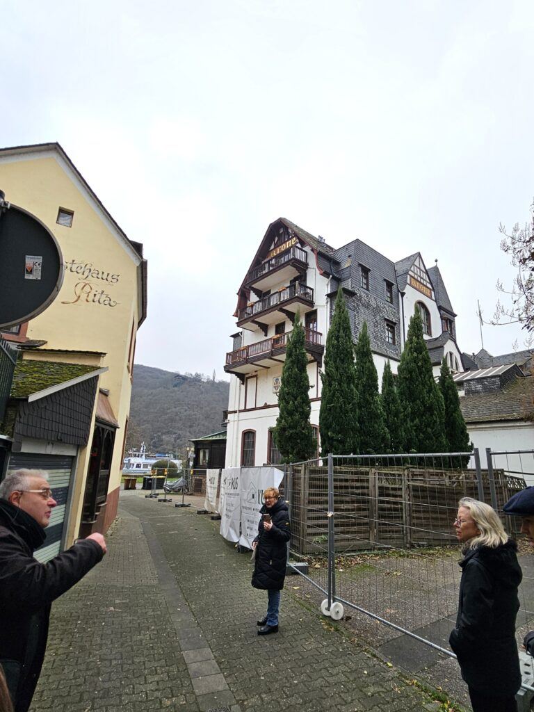 Hotel Krone, a historic landmark in Assmannshausen along the Rhine